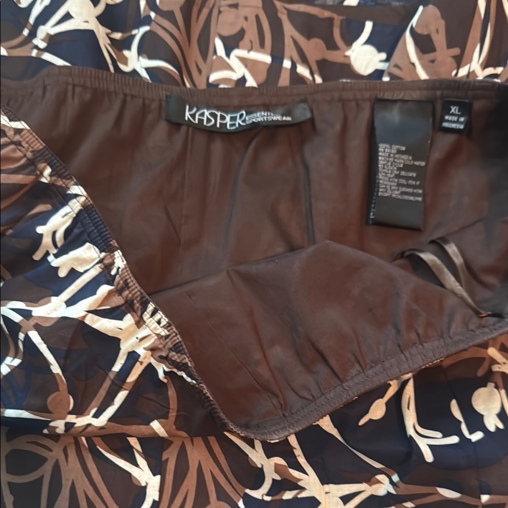 Kasper Elegant Brown and Cream Skirt